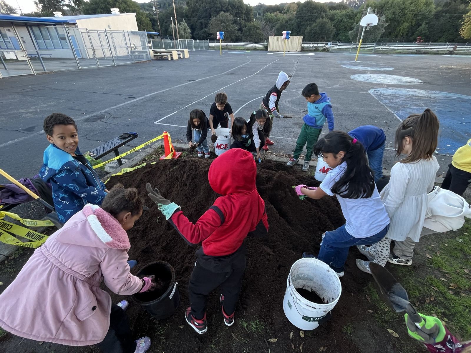 before/after asphalt-to-garden schoolyard